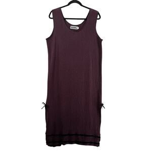 Bodil Artsy Lagenlook Scoop Neck Sleeveless Maxi Dress 1 (L/XL?) Purple Maroon